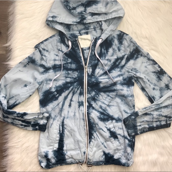 Zine Clothing Jackets & Blazers - Zine Tie-Dye blue Hoodie Cotton full zip Jacket